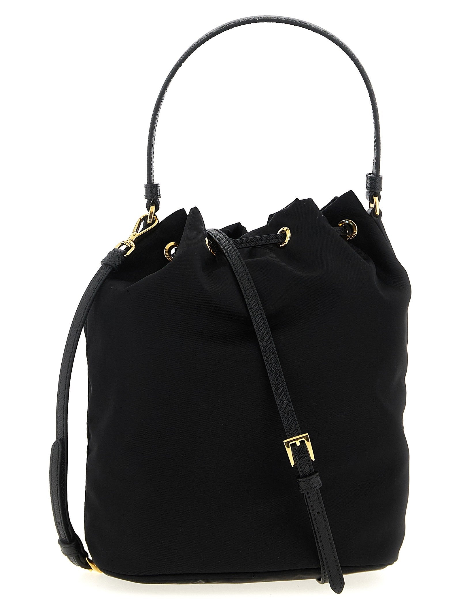Prada Vela Bucket Bag Black