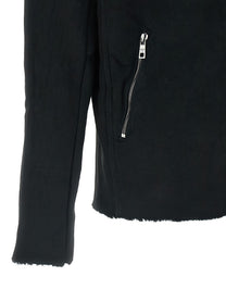 Giorgio Brato Velour Leather Hoodie Black