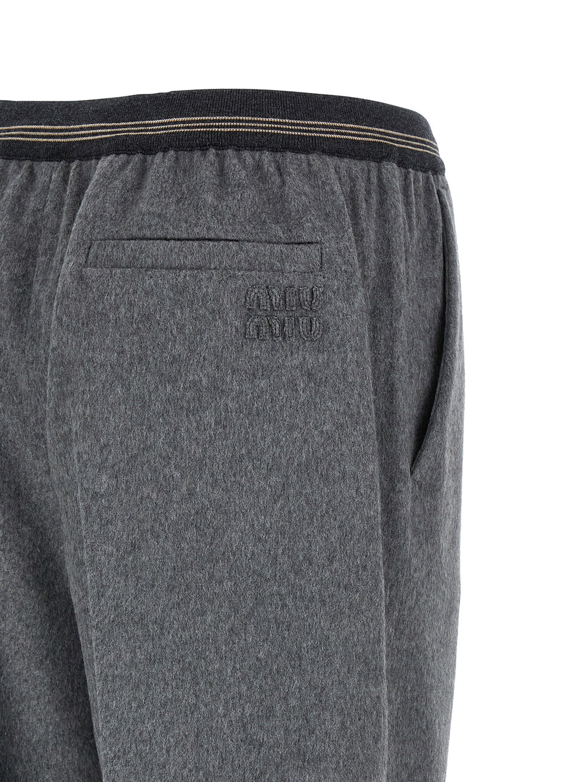 Miu Miu Velour Wool Pants Grey, view 4