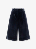 Actualee Women's Velvet Bermuda Shorts Blue