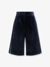 Actualee Women's Velvet Bermuda Shorts Blue