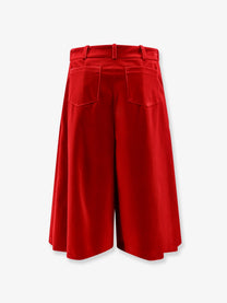 Actualee Women's Velvet Bermuda Shorts Red