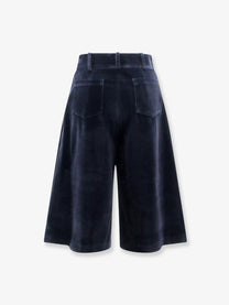 Actualee Women's Velvet Bermuda Shorts Blue