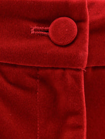 Actualee Women's Velvet Bermuda Shorts Red