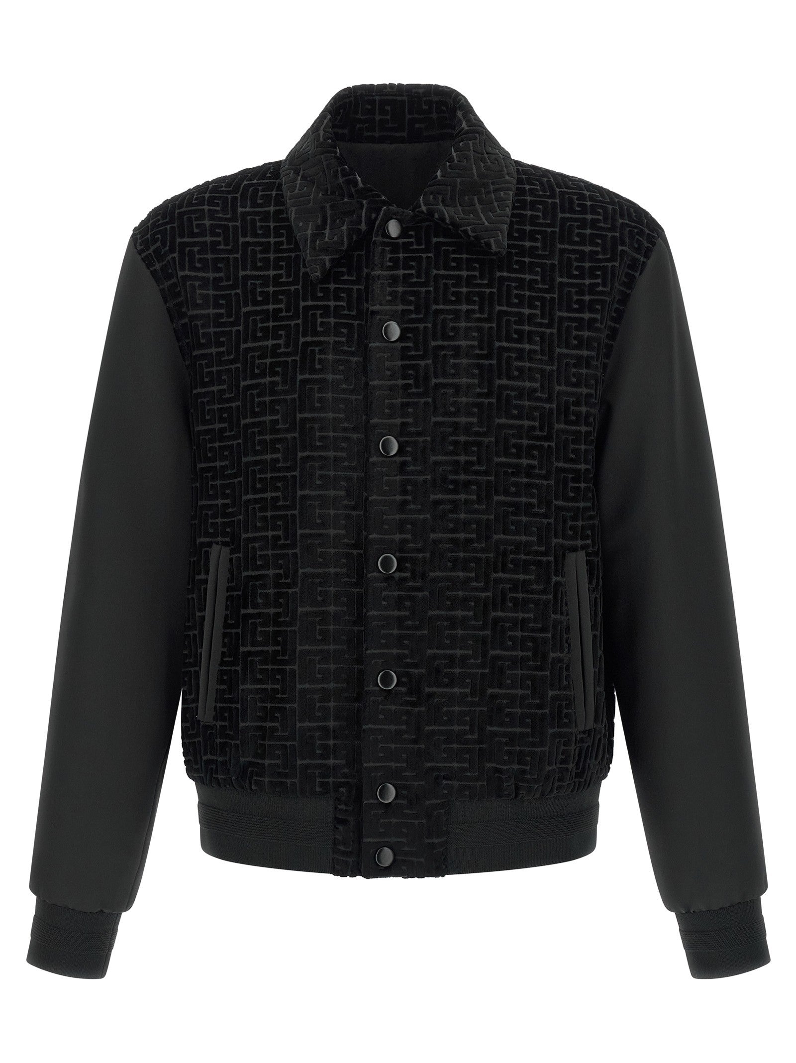 Balmain Velvet Bomber Jacket Black