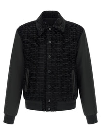 Balmain Velvet Bomber Jacket Black