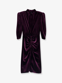 Actualee Women's Velvet Dress Purple