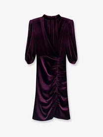 Actualee Women's Velvet Dress Purple