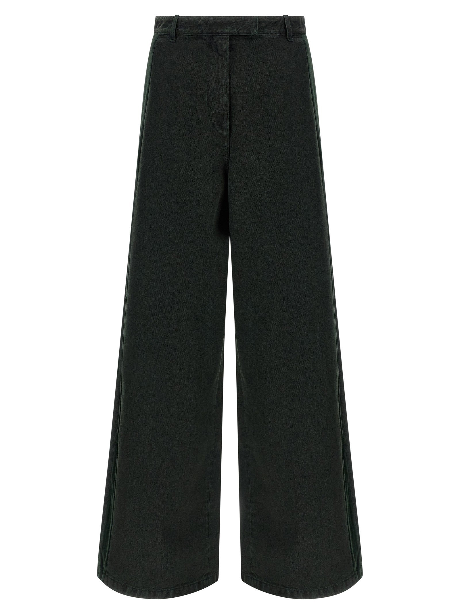 Dries Van Noten Velvet Insert Jeans Green