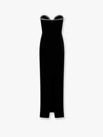 self-portrait Women's Velvet Long Dress Black