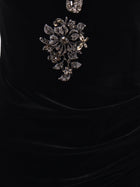 self-portrait Women's Velvet Long Dress Black, view 3