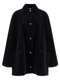 Toteme Velvet Overshirt Black
