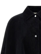 Toteme Velvet Overshirt Black, view 3