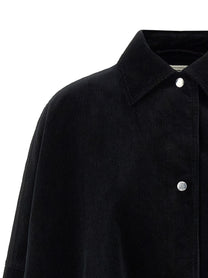 Toteme Velvet Overshirt Black