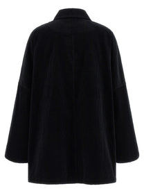 Toteme Velvet Overshirt Black