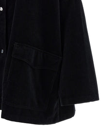 Toteme Velvet Overshirt Black
