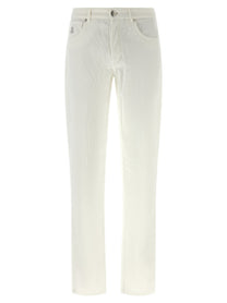 Brunello Cucinelli Velvet Pants White