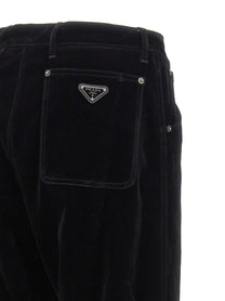 PRADA Velvet Pants Black