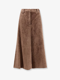 Brunello Cucinelli Women's Velvet Skirt Brown
