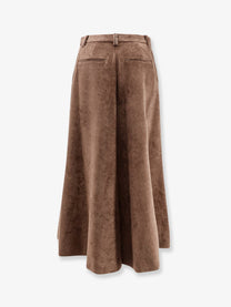 Brunello Cucinelli Women's Velvet Skirt Brown