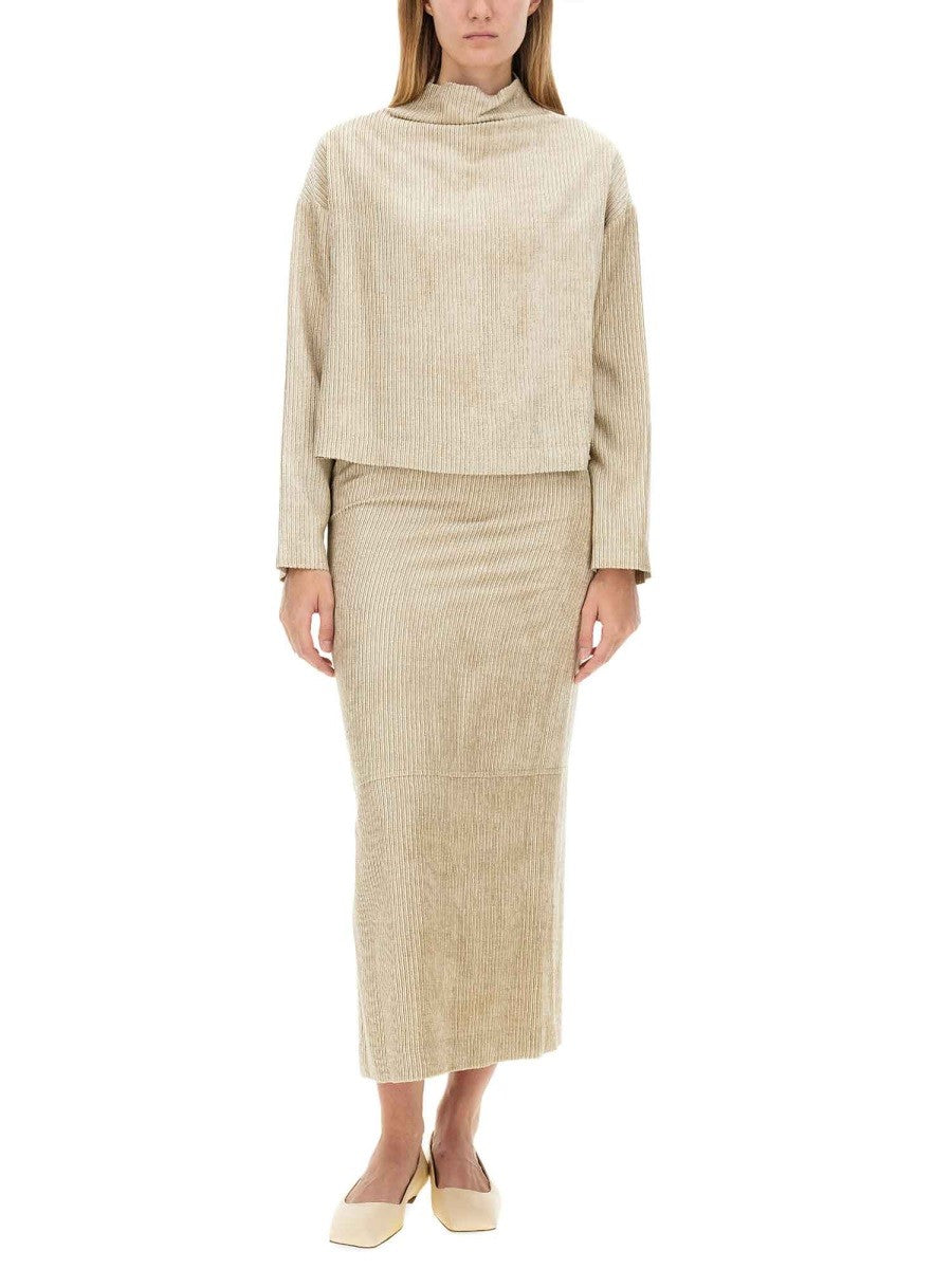 Alysi Women's Velvet Skirt Beige
