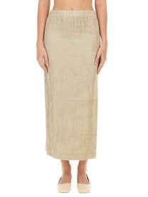 Alysi Women's Velvet Skirt Beige