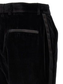 Dolce &amp; Gabbana Velvet Tuxedo Pants Black