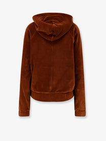 Tom Ford Women's Velvet Zip up Hoodie Brown, view 2