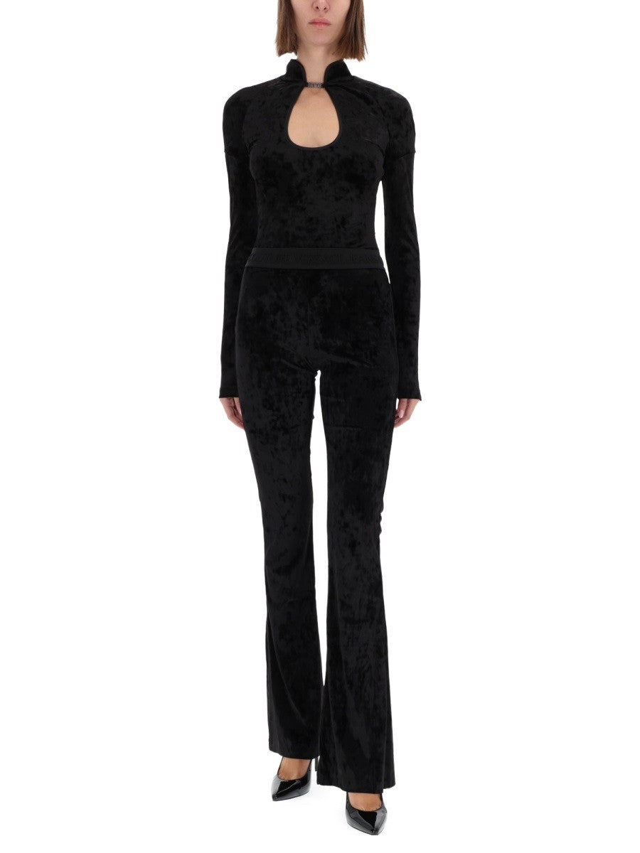 Versace Jeans Couture Women's Velvety Top Body Black, view 2