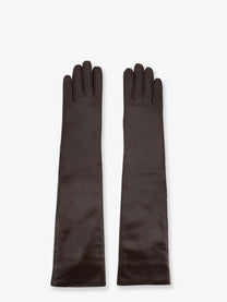 The Frankie Shop Women's Veneto Leather Gloves Brown