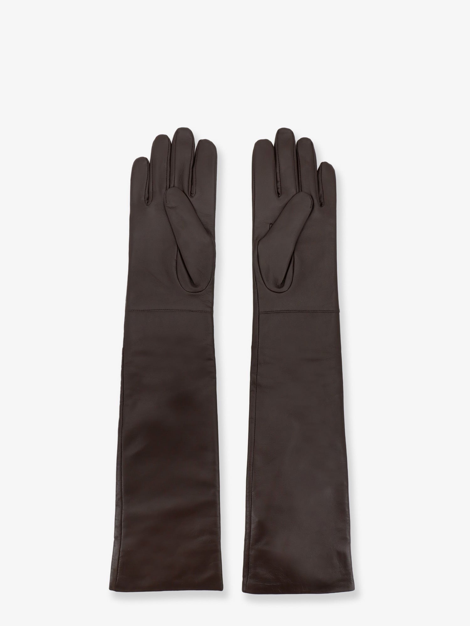The Frankie Shop Women's Veneto Leather Gloves Brown