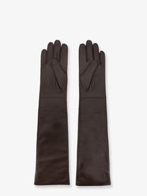 The Frankie Shop Women's Veneto Leather Gloves Brown