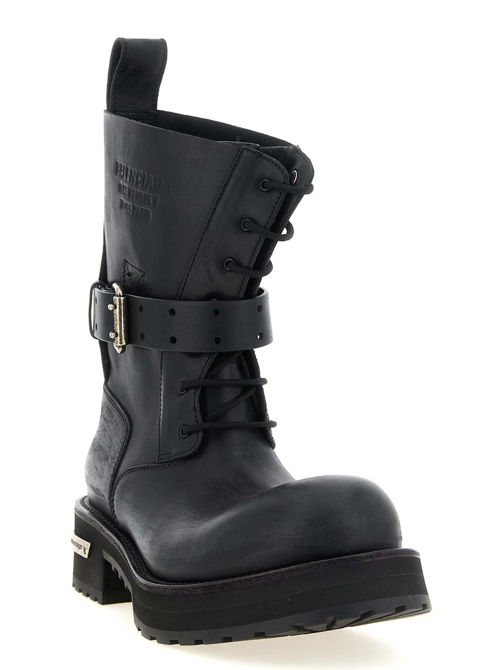 Balenciaga Venom Lace up Boots Black