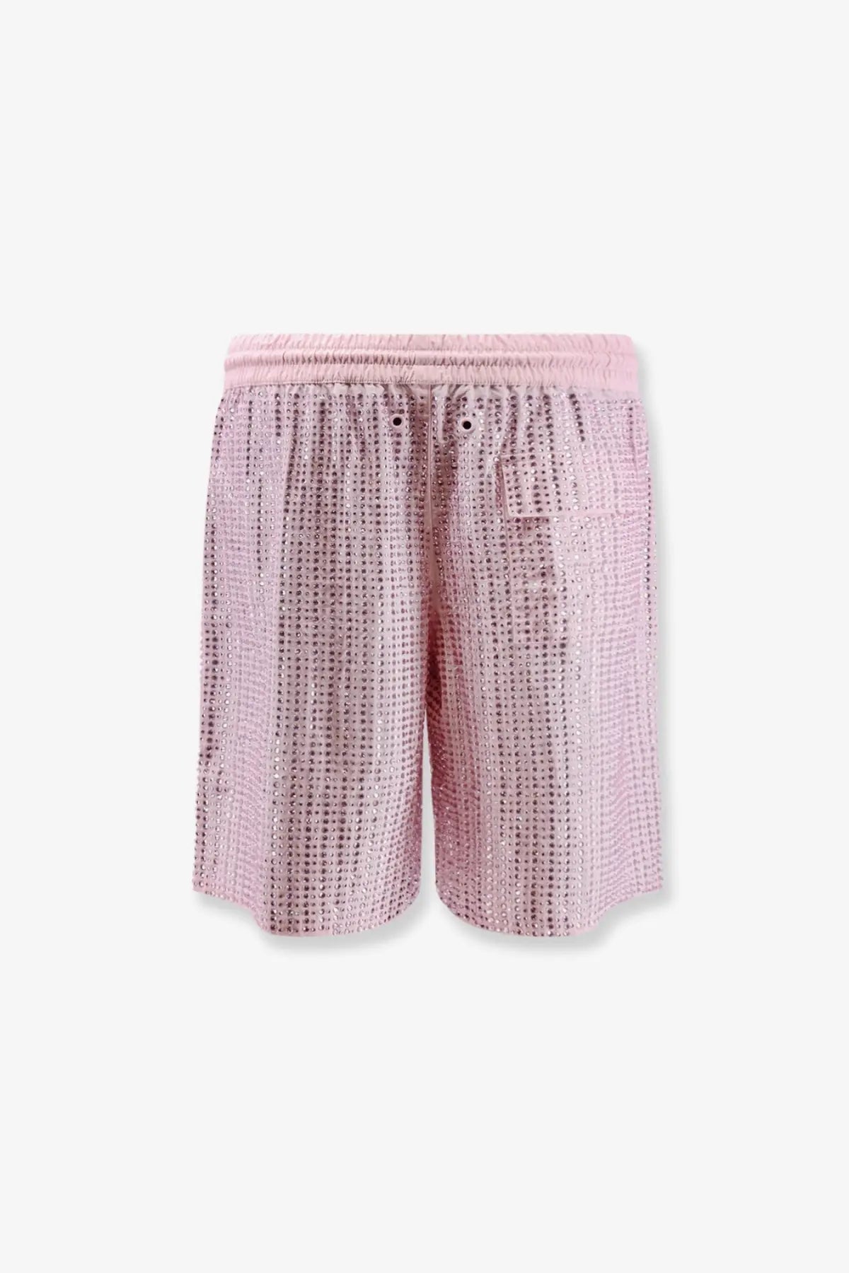 Venuja women’s crystal boxer red pink shorts with textured woven pattern and elastic waistband