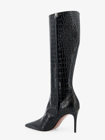 Paris Texas Women's Vera Croco Effect Leather Boots Carbone