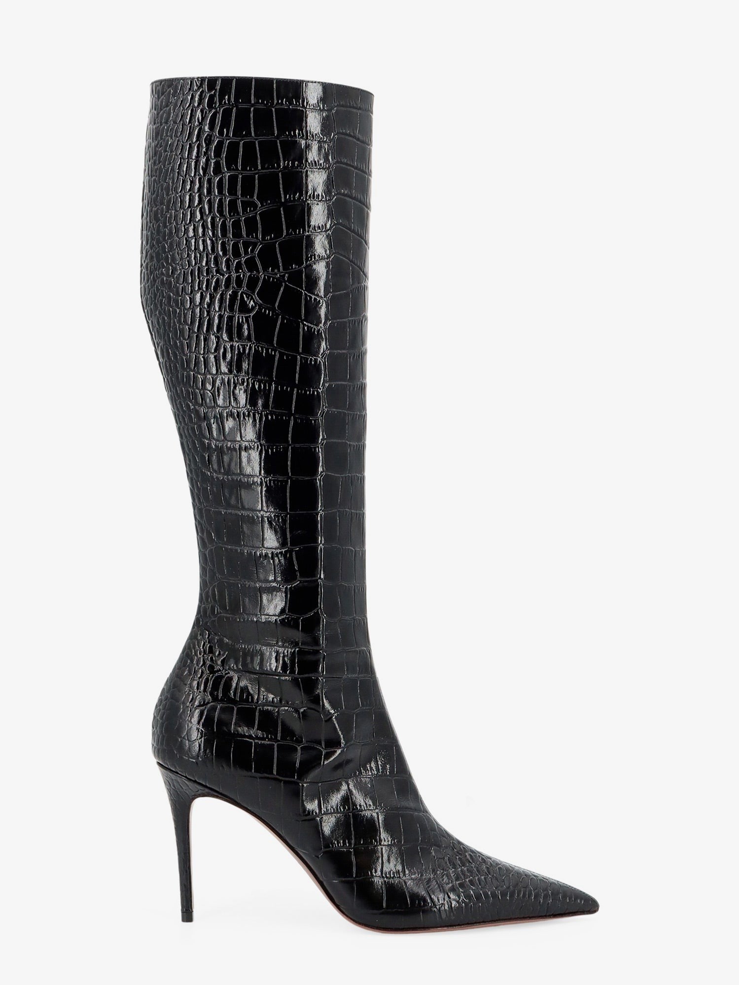Paris Texas Women's Vera Croco Effect Leather Boots Carbone