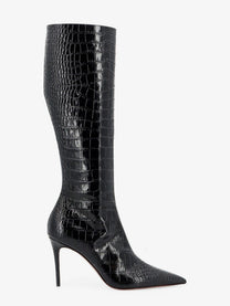 Paris Texas Women's Vera Croco Effect Leather Boots Carbone