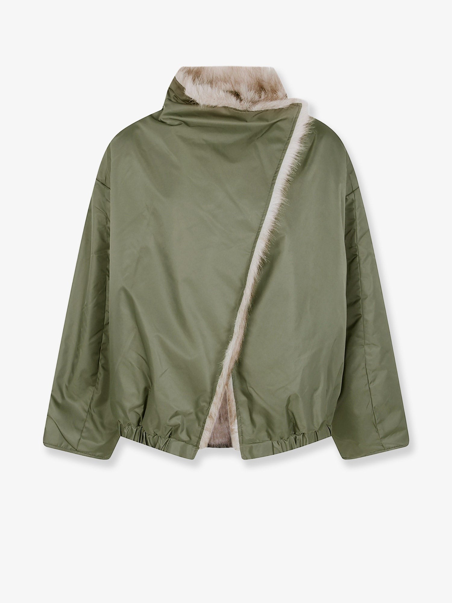 The Frankie Shop Women's Vera Reversible Nylon and Synthetic Fur Jacket Beige