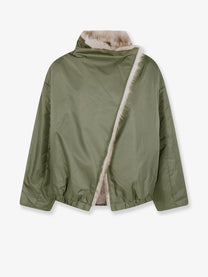 The Frankie Shop Women's Vera Reversible Nylon and Synthetic Fur Jacket Beige