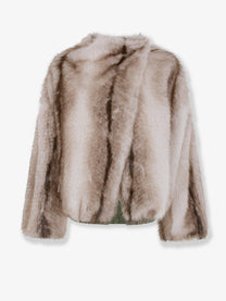 The Frankie Shop Women's Vera Reversible Nylon and Synthetic Fur Jacket Beige