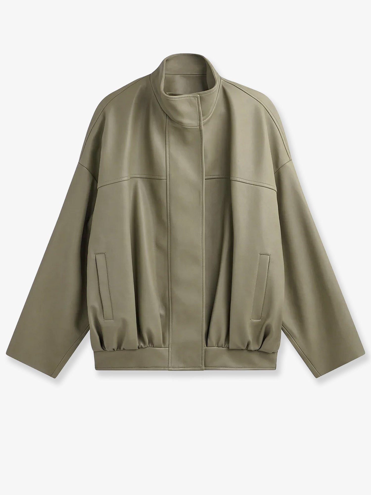 The Frankie Shop Women's Veren Faux Leather Jacket Green