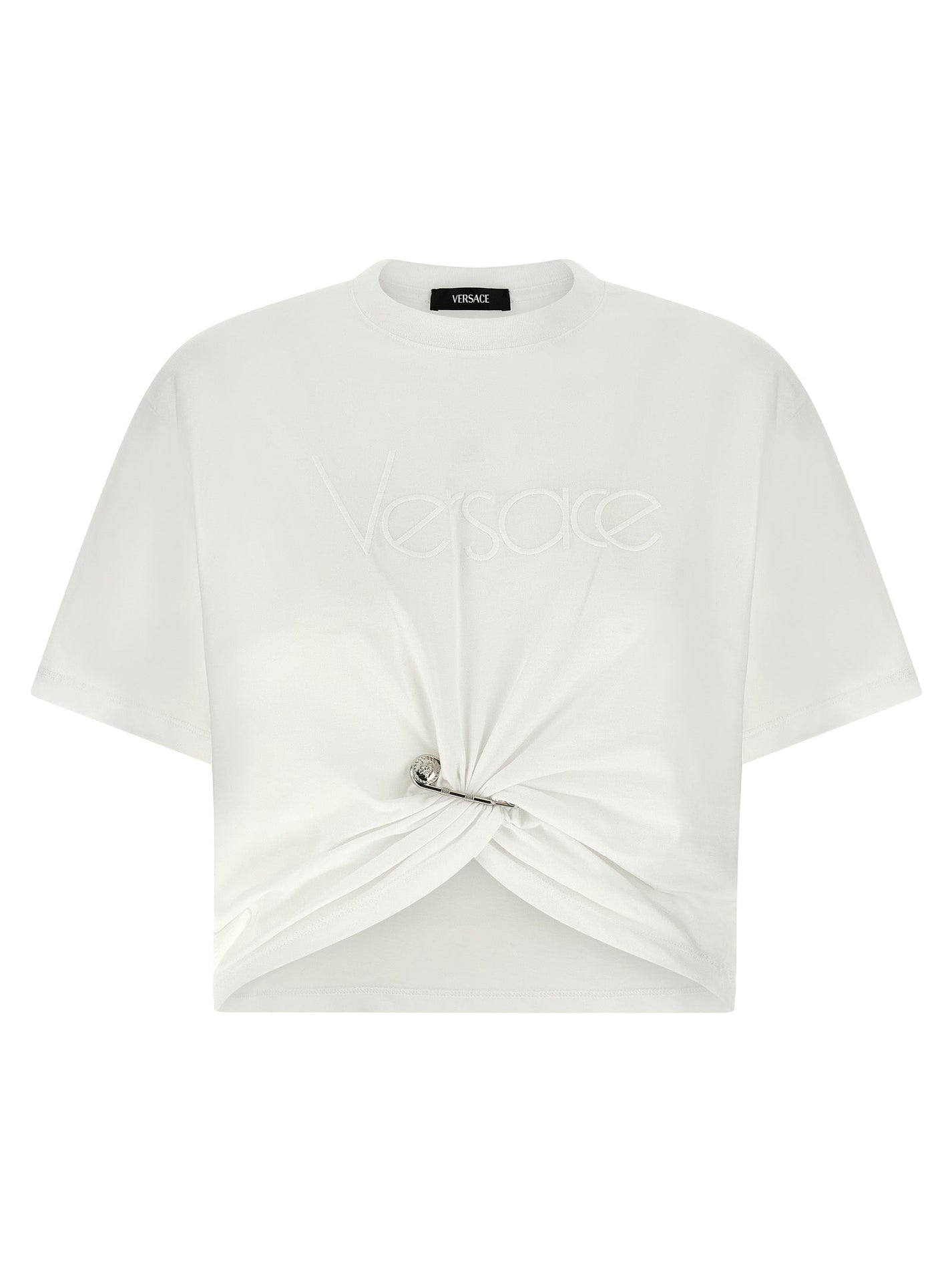 VERSACE - VERSACE - Logo embroidery t-shirt - Women’s Top