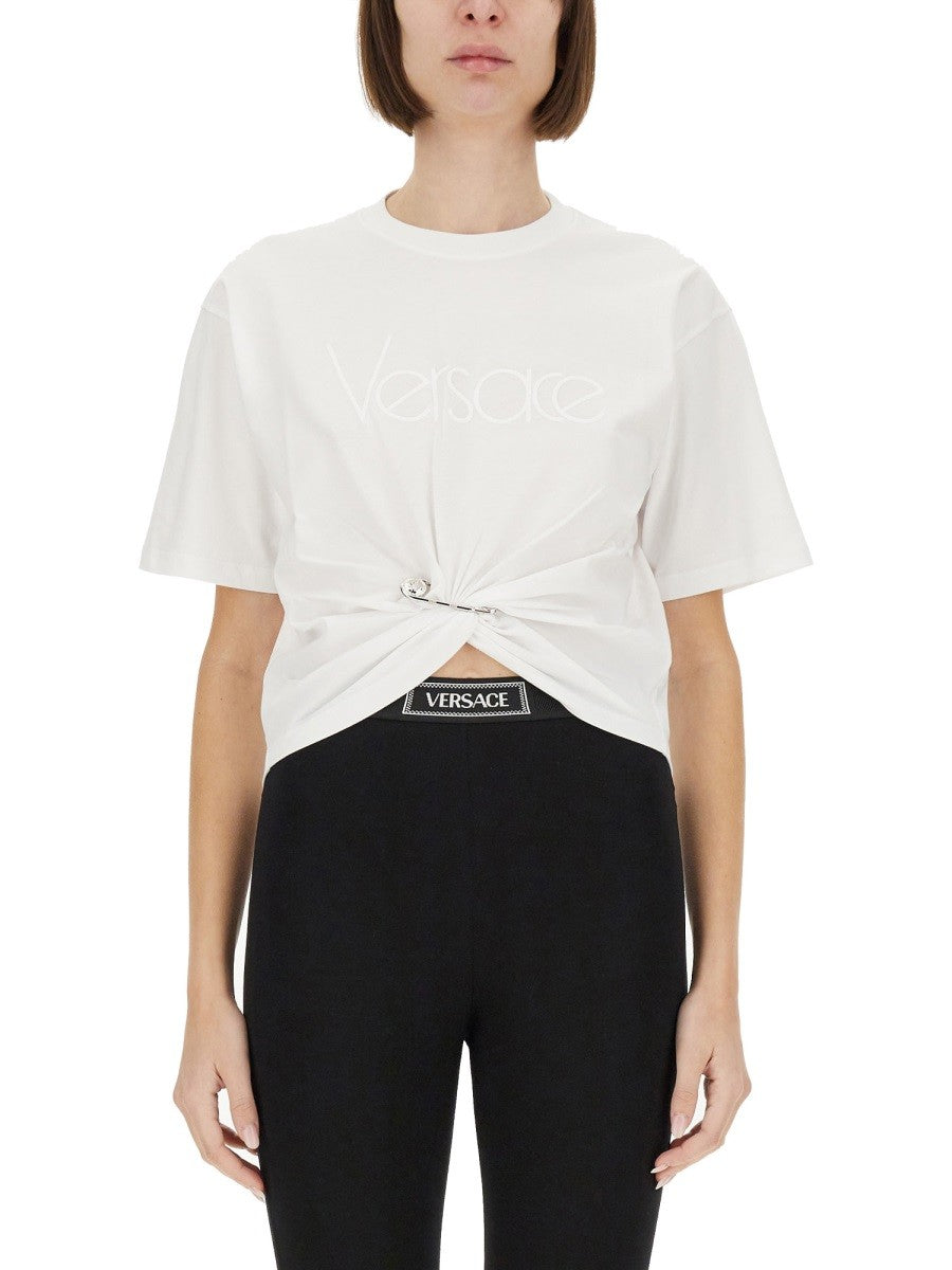 Versace - Versace ’1978 Re Edition Safety Pin’ T Shirt - Women’s Tops