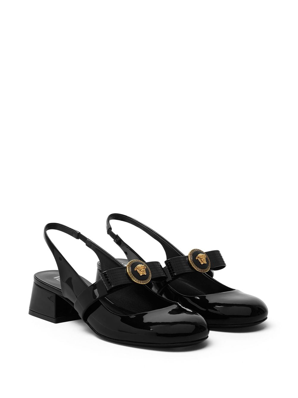 Versace - Versace Gianni Ribbon Patent Slingback Pumps 35 mm - Medium Heel
