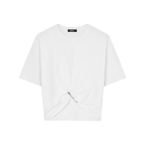 Versace - Versace logo-embroidered T-shirt in white - Topwear