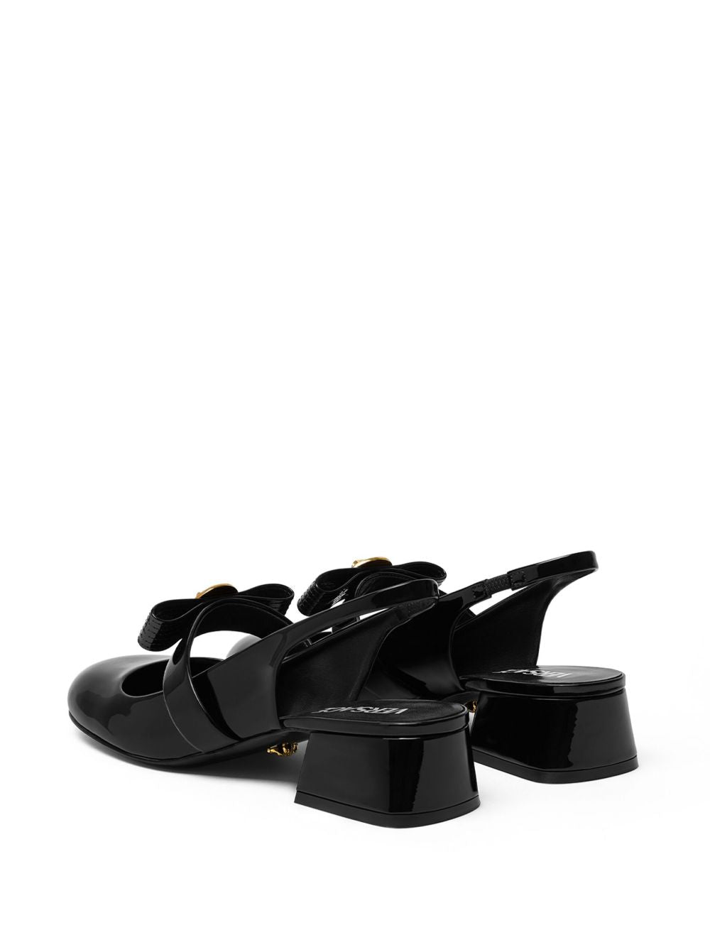 Versace - Versace Gianni Ribbon Patent Slingback Pumps 35 mm - Medium Heel