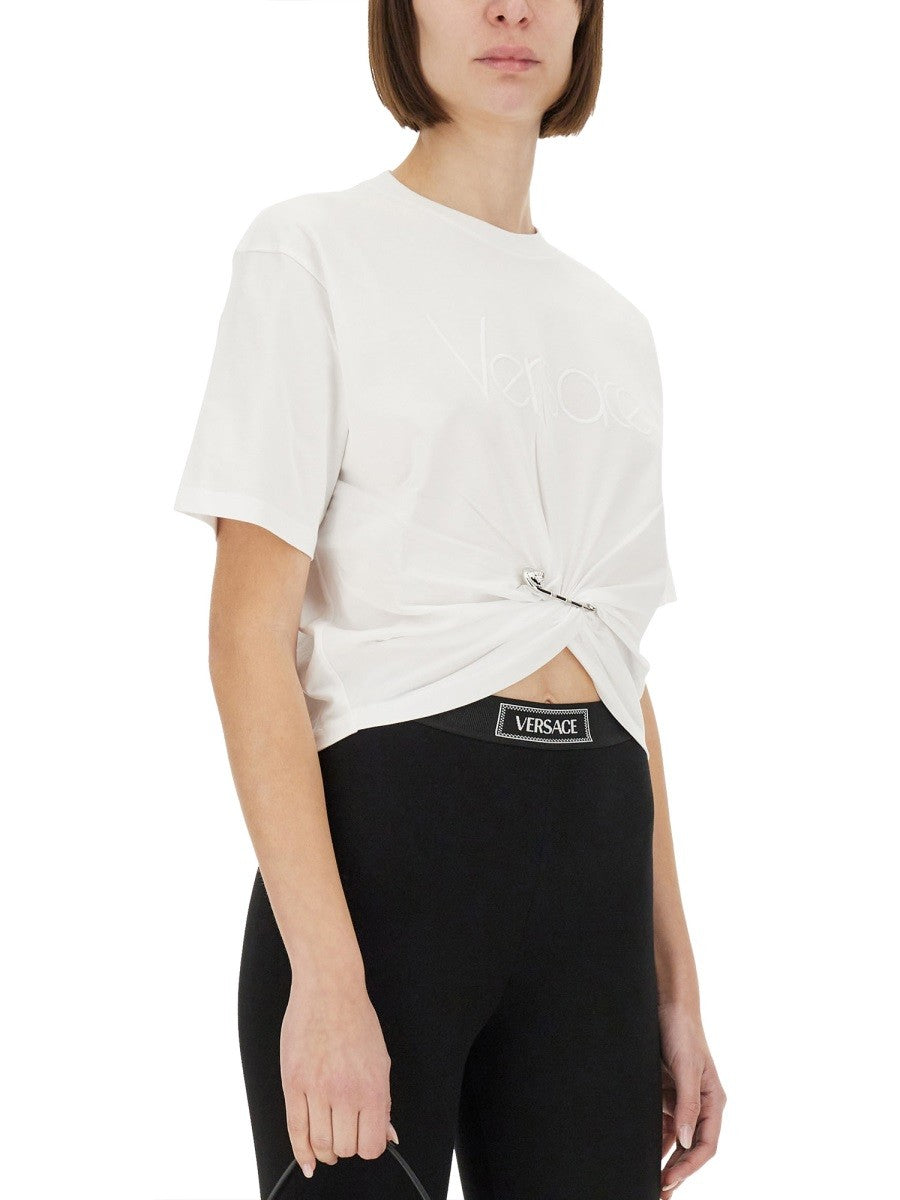 Versace - Versace ’1978 Re Edition Safety Pin’ T Shirt - Women’s Tops