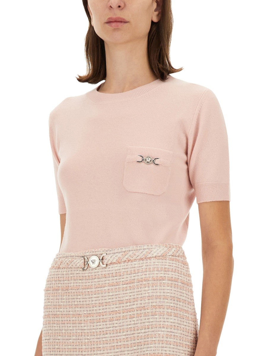 Versace - Versace Cashmere Blend Knit Top - Women’s Knitwear