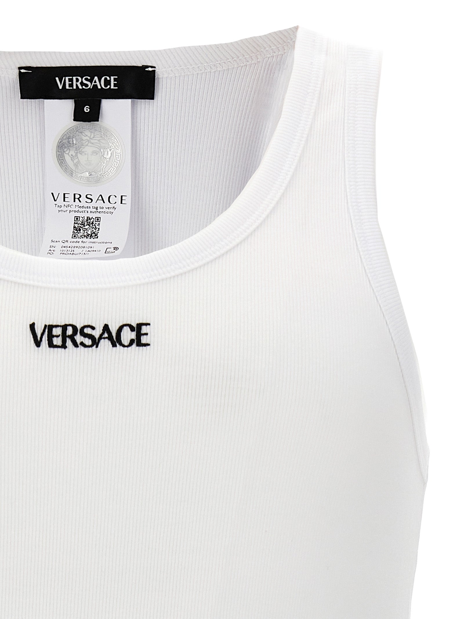 VERSACE - VERSACE - Logo embroidery tank top - Men’s Tops