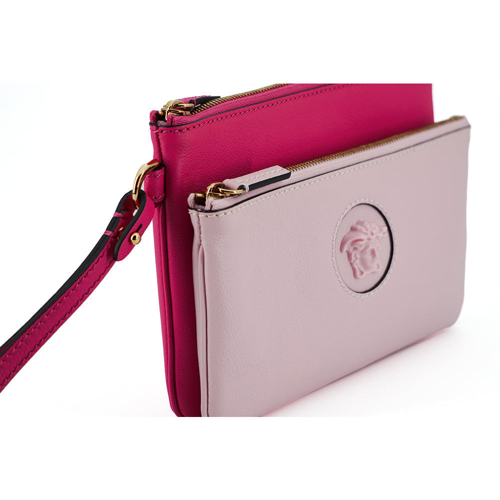 Versace - Versace Pink Calf Leather Pouch Clutch - Women’s Bags